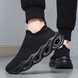 Heren Grote Maat Ademende Mesh Sneakers Lichtgewicht Zachte Zool Casual Fitness Wandel Schoenen Schokabsorberende Sok Sneakers