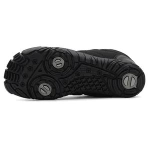 Bottom view of waterproof winter snow boots featuring anti-slip rubber traction outsole
