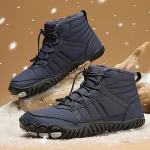 Detail of waterproof winter boots showing the anti-slip rubber sole and warm faux fur lining