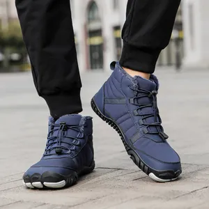 Detail of waterproof winter boots featuring warm faux fur lining and non-slip rubber soles