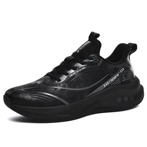 Chaussures de sport homme grande taille en cuir avec semelle épaisse et amorti carbone
