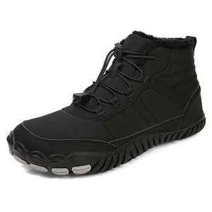 Detail of waterproof winter boot featuring plush lining and anti-slip rubber sole