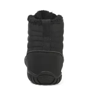 Rear view of waterproof winter snow boots showing reinforced heel and warm faux fur lining