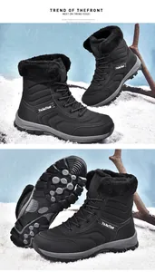 Detailansicht der Winterstiefel mit wasserfestem Obermaterial und rutschfester Gummisohle