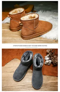 Détail de bottes de neige d'hiver avec doublure en fourrure épaisse et semelle antidérapante