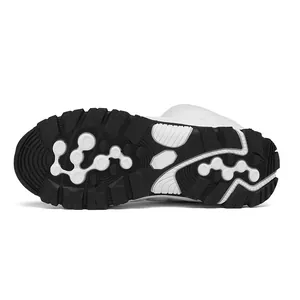 Detailed view of non-slip outsole with multi-directional grip for waterproof snow boots