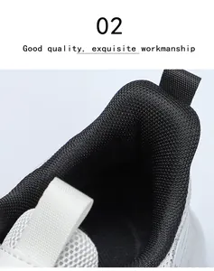 Detailed close-up of breathable mesh fabric and reinforced stitching on white athletic shoes