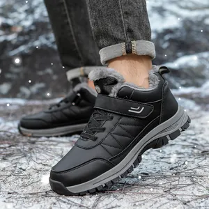Stivali da Neve Invernali Uomo Donna Fodera in Pelliccia Sintetica Scarpe da Trekking Impermeabili Antiscivolo Velcro Stringhe