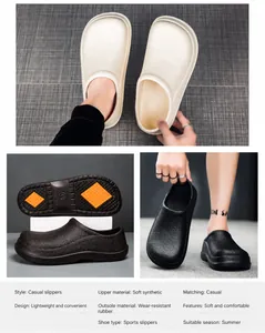 Detailed view of non-slip waterproof EVA kitchen shoes with oil-resistant sole texture