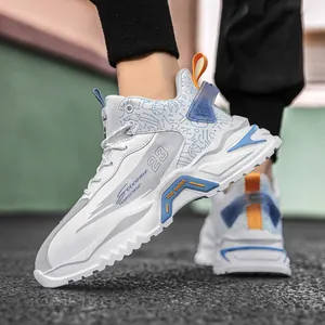 Winter Herren Sneaker mit dicker Plattform und blauen Akzenten, gedämpfte Laufschuhe