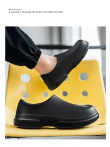 Detail of waterproof non-slip chef shoes with lightweight EVA material for comfort