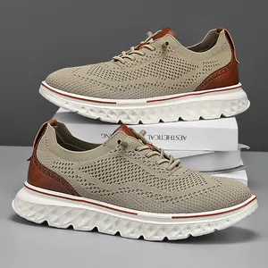Men Casual Shoes Breathable Mesh Sneakers Thick Sole Shock Absorption Lightweight Fashion Walking Shoes For Men Daily