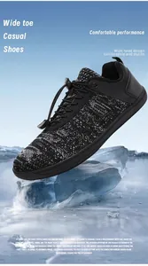 Macro shot of breathable wide toe barefoot shoe with elastic laces on ice base