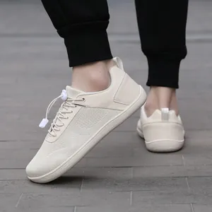 Barefoot Minimalist Sneakers For Men Women Wide Toe Box Breathable Textile Casual Shoes Elastic Drawstring Fitness Walking Shoes