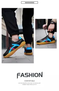 Details der Leder-Sneaker mit Kontraststreifen und rutschfester Gummisohle