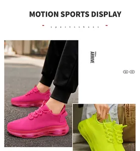 Details von atmungsaktivem Mesh-Obermaterial und transparenter Luftpolstersohle für Schuhe