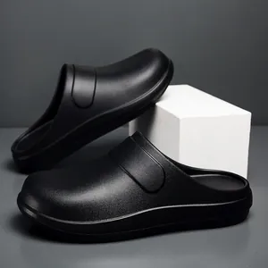 Lightweight black EVA chef shoes with non-slip sole and waterproof matte finish