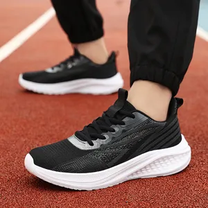 Breathable Mesh Running Shoes Lightweight Shock Absorbing Sneakers For Men Women Casual Outdoor Sports Thick Sole Shoes