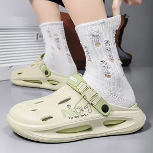 Zuecos Casuales de EVA para Hombre Transpirables con Suela Gruesa Sandalias de Playa Pantuflas Deportivas al Aire Libre con Correa de Hebilla Ajustable de Doble Uso