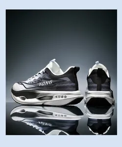 Detail of breathable mesh upper and hollow shock-absorbing sole of carbon plate running shoes