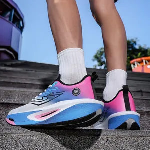 Lichtgewicht heren hardloopschoenen met carbonplaat, kleurverloop en ademend mesh materiaal
