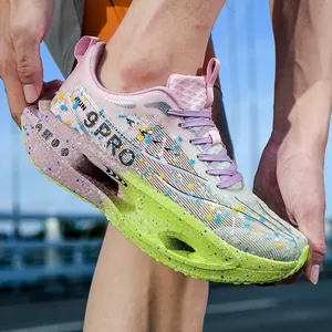 Scarpe da corsa ChiTu 9 Pro rosa e verdi con piastra in carbonio e suola ammortizzata