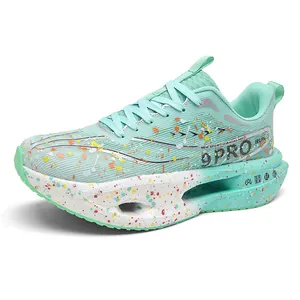 Scarpe da corsa 9PRO verde menta con piastra in carbonio e suola ammortizzata cava