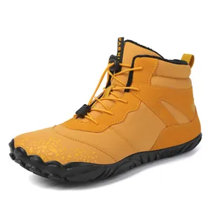 Ginger waterproof barefoot snow boots with anti-slip rubber sole and fleece lining