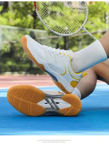 Détails de chaussures de badminton légères avec maille respirante et semelle EVA