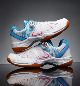 Details von Profi-Badmintonschuh mit Drehverschluss und rutschfester Gummisohle