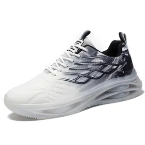 Zapatillas de deporte para hombre con malla degradada y suela con amortiguación