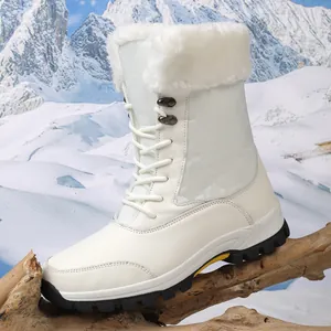 Botas de Nieve de Invierno Cálidas Forro de Piel Sintética Corte Alto Acolchado Zapatos Antideslizantes Hombre Mujer Impermeable
