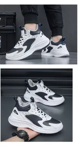 Detailed macro view of winter high-top sneakers with warm grey fleece lining and thick sole