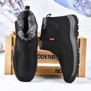 Winter Schneestiefel Wasserdichtes Oxford-Gewebe Fleece Gefüttert Warm Rutschfest Wanderschuhe Für Senioren Lässige Outdoorschuhe