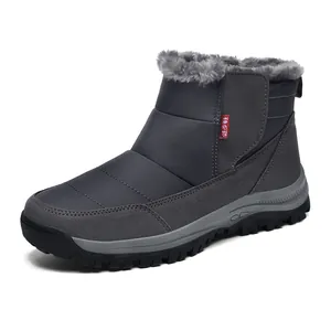 Winter-Schneestiefel mit grauem Kunstfellfutter und rutschfester Gummisohle