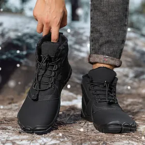 Botas de nieve de invierno barefoot con forro de pelo y suela de goma antideslizante