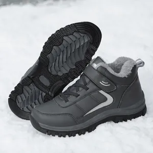 Botas de invierno impermeables para hombre con forro de felpa y suela de goma antideslizante