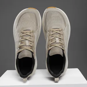 Scarpe da Corsa Uomo a Punta Larga in Mesh Traspirante Suola Spessa Sneakers Casual Scarpe da Camminata All'aperto Piedi Larghi