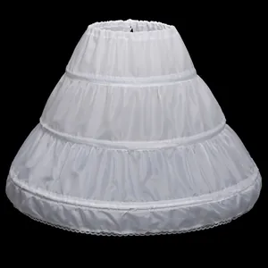 Girls Princess Hoop Petticoat Kids Dress Crinoline Underskirt With Adjustable Waist Lace Trim For Flower Girl Wedding Gown