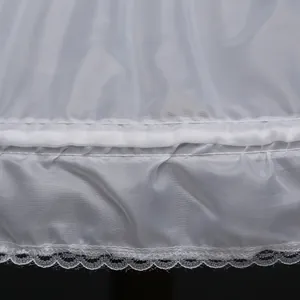 White girls princess dress petticoat with layered ruffles and delicate lace trim