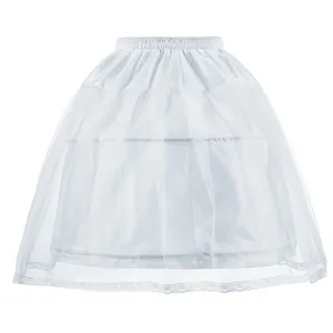Jupon Blanc pour Filles Enfants Robe de Princesse Avec Bordure en Dentelle Maille Cerceaux Support de Jupe pour Mariage Fête