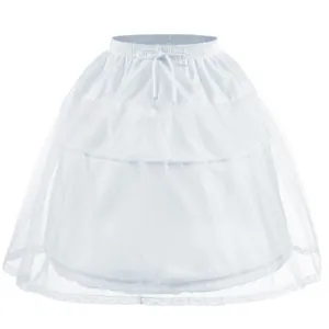 Jupon blanc pour enfants avec cordon réglable et bordure en dentelle pour robes