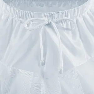 Jupon de princesse blanc pour fille avec cordon réglable et taille élastique en satin