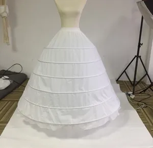 Detailed view of white wedding petticoat with six adjustable steel hoops for volume