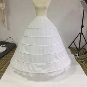 White 6-hoop bridal petticoat for ball gown wedding dress showing full bell shape