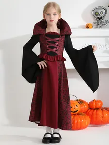 Déguisement de vampire pour enfants avec col montant et manches évasées Halloween