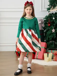 Christmas girl dress with dark green satin top and red green candy stripe tutu skirt