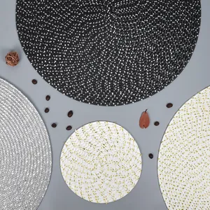 Nordische gewebte Tischsets in Gold und Silber, wasserdicht und hitzebeständig für Tische