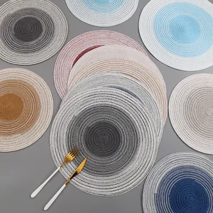 Nordic gradient ramie woven placemats for table heat insulation and decoration