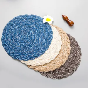 Nordic ramie cotton woven placemats in multiple colors for heat insulation and table decor